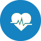 A heart with an ekg line in the middle of it.