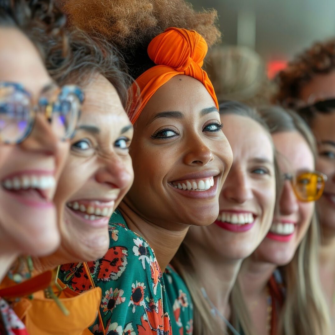 A group of women smiling for the camera.